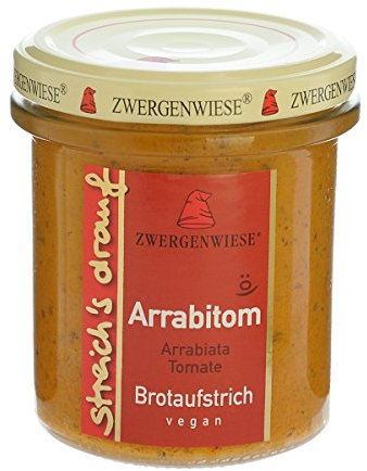 Zwergenwiese Bio Aufstrich streichs drauf Arrabitom (Arrabiata-Tomate) laktosefrei, 160 g