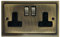G&H Brassware TAB310 Victorian Antique Brass 13A Switched 2 Gang Double Socket