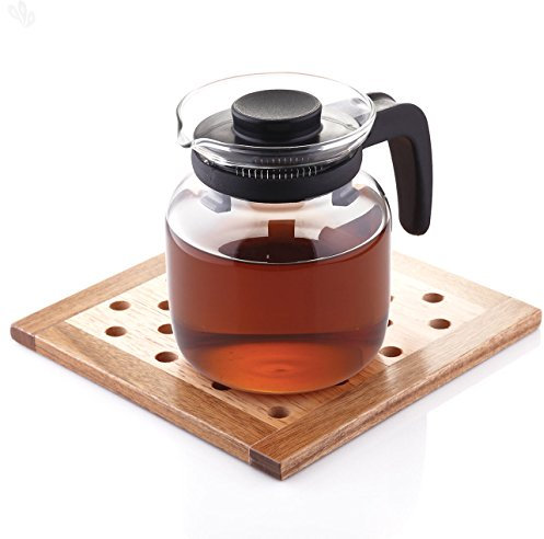 Borosil - Carafe Flame Proof Glass Kettle with Stainer, 1.2L