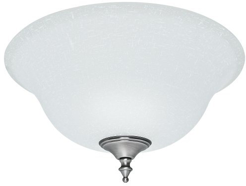 Hunter Glass Bowl - Ceiling Fan Light Cover Fixture, Replacement Glass Shade for Bedroom, Bathroom, or Kitchen, Compatible with Hunter & Casablanca Fans, Antique Pewter Finish - 99162, White Linen