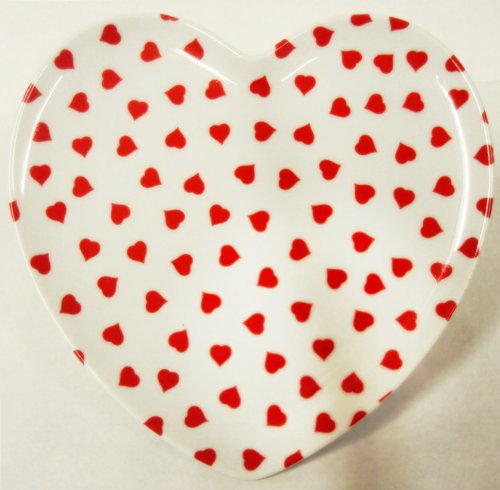 Love Hearts piatto di porcellana a forma di cuore piatto 15,2 cm decorato a mano nel Regno Unito, spedizione gratuita in UK
