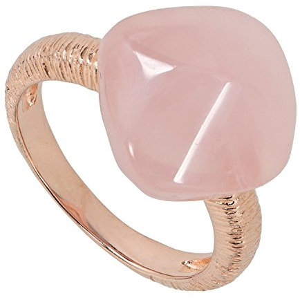 Yvesse Design Damen-Ring Sterling-Silber 925 rosé vergoldet Rosenquarz RW16