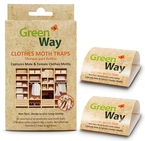 Greenway Clothing Moth Traps, 6 Packs (Includes 12 Traps & 12 Lures)