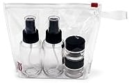 IRIS Glass Food Dressing Set 2 Spray Bottles Liquids (Oil & Vinegar) 50 ml 2 Screw-Top containers for Spices 10 ml Each Condimenti Vetro, Acciaio inossidabile