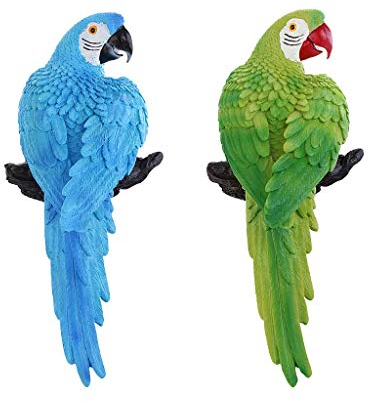 Tubayia 2 Stück Papagei Vogel Modell Gartenfigur Haus Garten Rasen Dekoration Ornamente Foto Prop