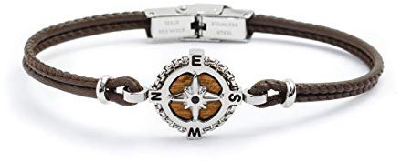 Bracelet Marlu Cuir Marron Rose des Vents 4BR1818M