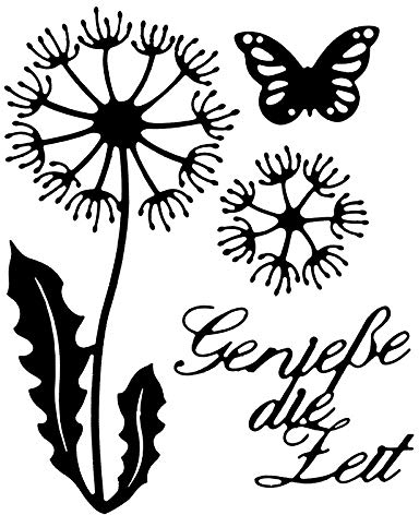 Ideen mit Herz 4 Stanzschablonen aus Stahl | Pusteblume | Passend für gängige Stanzmaschinen