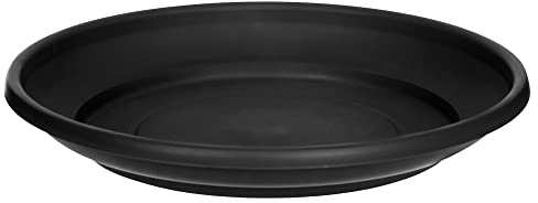 WINSOME Plant Pot Saucer - Heavy Duty Round Plastic Plant Pots Drip Base Tray Indoor & Outdoor Garden Ornament Accessories (43 cm, Black)