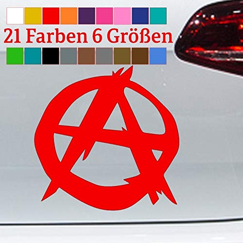 generisch Anarchy Anarchie Aufkleber Sticker Punk Goth Rock Rebell Musik JDM Stern Vinyl in 6 Größen und 21 Farben