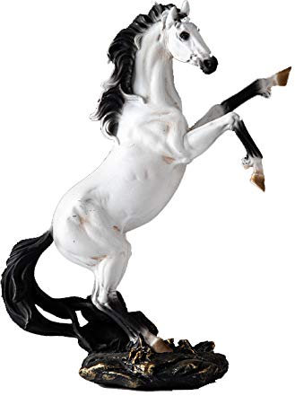 Vinbcorw Figur Pferd Harz Statue geflochtenes Pferd mit Bedeutung des Erfolgs Moderne Skulptur für Schreibtisch Dekor geeignet für Privatpersonen Gästezimmer Restaurant,Weiß