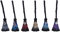 Nemesis Now Set of Six Broomsticks with Silver Charms Palillos de Escoba Positivity con dijes Plateados, 20 cm (Juego de 6), Resina, Negro, 6