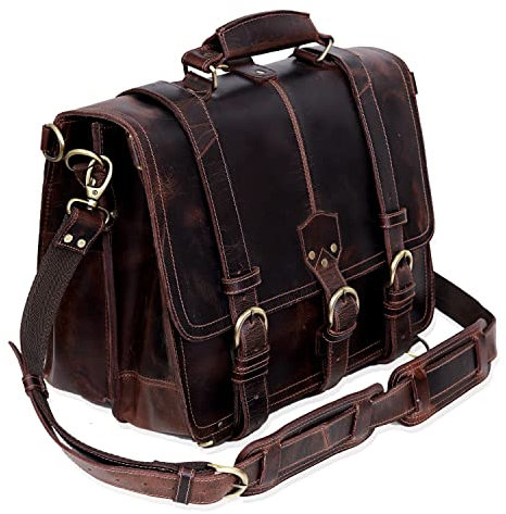 cuero Aktentasche aus Leder, 45,7 cm (18 Zoll), für Damen und Herren, beste Büro-College-Aktentasche, Schultertasche