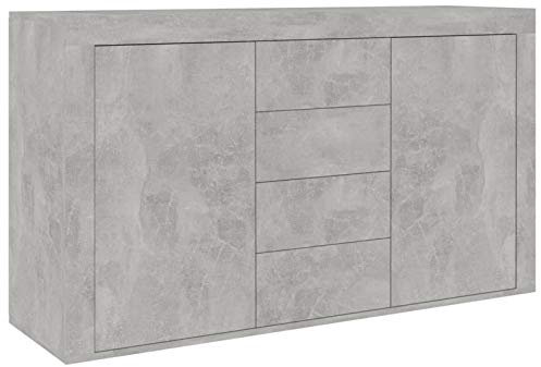 Tidyard Buffet | Buffet Moderne | Meuble de Rangement | Convient pour Salon Cuisine Salle à Manger | Commode Buffet | Gris béton 120x36x69 cm Aggloméré