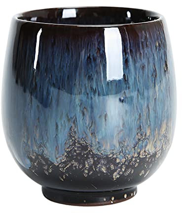 Shunfaji Tasses à Thé en Céramique Japonaises Tasses en Céramique Émaillée Flambée, Coloré Tasse Thé en Céramique Artisanale Rétro Motif Gracieux, pour Maison, Bureau, Cadeaux (#1)