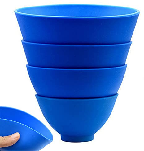 TopHomer 2PCS Flexible Rubber Mixing Bowl, 12 * 7CM Dental Alginate Plaster Mixing Bowl, Lightweight Reusable Flexible Not Sticky Bowls Dental Accessory