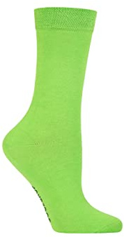 SockShop Ladies Colour Burst Vibrant Bamboo Socks with Smooth Toe Seams Pack of 1 Green Onions 4-8