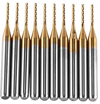 10pcs Juegos de Fresas de Extremo Fresa de Extremo de Tungsteno de 1 Mm, Fresa de Extremo de 1 Mm Fresa de Extremo de 1 Mm Libera Brocas de Grabado de Fresado de Extremo de