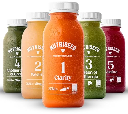 Nutriseed 3 Day Juice Cleanse (15 x 250ml) - Weight Management & Detox Cleanse Cold Pressed Juice, Healthy Diet, No Added Sugar or Preservatives, Vegan-Friendly, Dairy & Gluten-Free