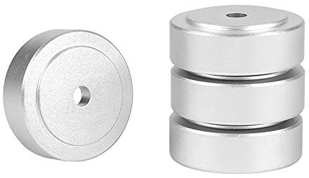 4 X Aluminium Füße, 4 PCS Spikes Unterlegscheibe Verstärker Lautsprecher Shock Base Pad,30x10mm Aluminium Verstärker Füße Stoßdämpfer Pads Füße Universal Shock Absorber Mat 2