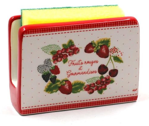 Porte éponge Motifs et Texte Fruits Rouges et gourmandises 12 cm