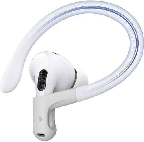 Gcioii Ganchos de Oreja de aleación de Titanio con Memoria para AirPods Pro 2, AirPods Pro, AirPods 3, Accesorios Deportivos Antideslizantes para Ganchos de Oreja, Ajuste cómodo (Blanco)