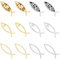 SUPERFINDINGS 12 Stück 2 Farben Kleiner Jesus Fisch Auto Emblem Gold Acryl Kreuz Fisch Aufkleber Aufkleber Platium Wasserdicht Liebe Frieden Autoaufkleber 16x50x6mm