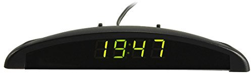 TsoLay 3In1 Auto Car 12V Digital LED Voltmeter Spannung Temperatur Uhr Thermometer Kfz, Gruen