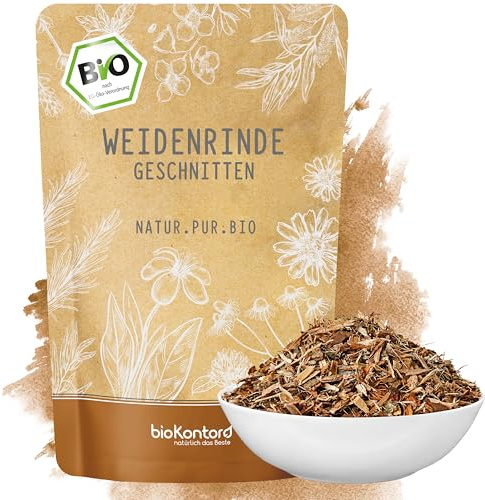 bioKontor – BIO Weidenrinde 250g – lose – geschnitten – 100% naturbelassen | deutsche Handabfüllung – aus kontrolliert biologischem Anbau – Weidenrinde Tee – Weidenrindentee – Salix alba – Naturtee