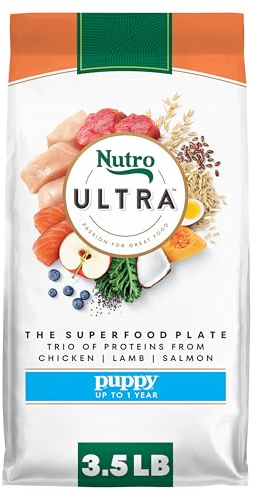 Nutro Ultra High Protein Dry Puppy Food, Chicken, Lamb and Salmon, Dry Dog Food with a Trio of Proteins, 3.5 lb. Bag