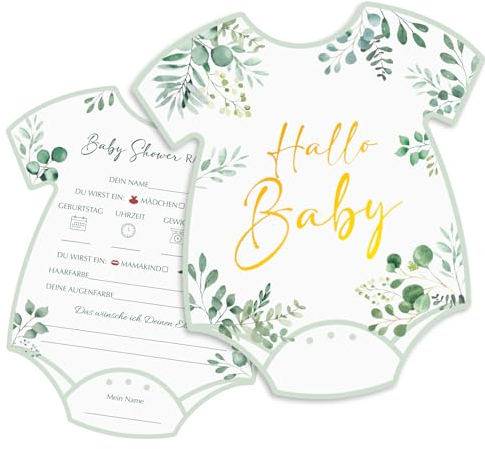 20 Stk Babyparty Ratespiel Tippkarten Gender Reveal Party für Mädchen und Junge Deko Karten Deutsch zum ausfüllen Lustig Wünsche Baby Shower Spiele als Geschenk Babyshower Babyshowerparty