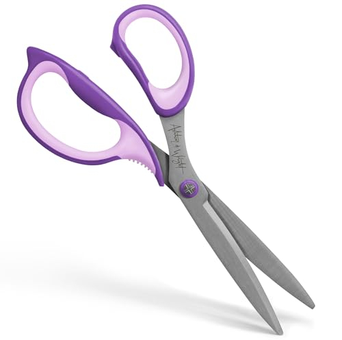 Ashton and Wright - Precision SG Schere mit weichem Griff für Büro, Zuhause, Küche und Handwerk, 210 mm, Stahlklingen (Lila, Linkshänder)