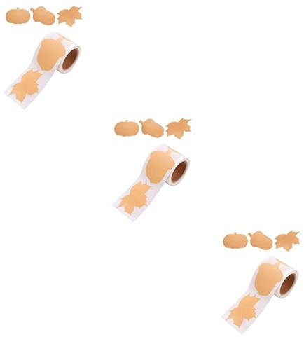STOBOK 3 Rollen Aufkleber aus Kraftpapier halloween aufkleber halloween sticker Festliche Aufkleber klebrige Etiketten Animal-Slap-Armbänder für Kinder Geschenkaufkleber Blätter schmücken