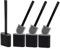 Silicone Toilet Brush With Holder – Pack of 4 Long Non-Slip Handle, Flexible Bristles for Easy Cleaning – Modern Drip-Free Base, Durable Black Bathroom Toilet Brush Set With Holder
