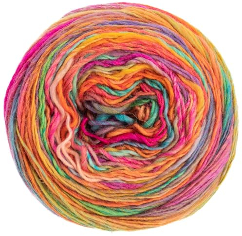 LANA GROSSA Colorissimo | Farbenfrohes Merino-Dochtgarn | Handstrickgarn aus 100% Schurwolle (Merino extrafein) | 100g Wolle zum Stricken & Häkeln | 300m Garn 205 FB 205