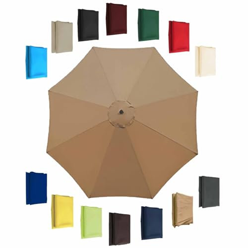 Toldo De Recambio Hexagonal Octogonal (6 Varillas 8 Varillas) UV50+ Paño De Repuesto Para Sombrilla (200cm/270cm/300cm) Parasol De Repuesto Toldo De Repuesto(Khaki,300cm-8 Arms)