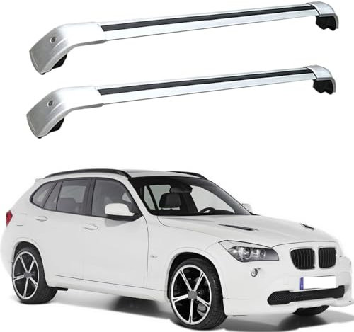 JUNYEW Dachgepäckträger Dachträger für BMW X1 E84 2012-2015 -Aluminium (2 Stücke) Integrierte Dachreling Tragkraft 75 Kg Vormontiert Inklusive Schloss,O