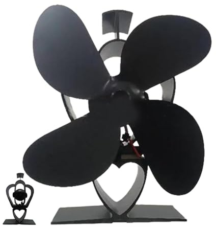 Ventola per caminetto alimentata a calore, non elettrica, termoventilatore per caminetto, ventilatore a circolazione ad aria calda, accessorio per stufa a legna robusto
