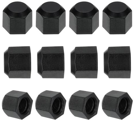 PATIKIL 1/4 Plastic Flare Cap, 7/16-20UNF Female Thread 6Pcs 45 Degree SAE Flare Tube Fitting Valve Cap Plug Stop for Air Conditioner Pipe Gas Line Hydraulic, Black