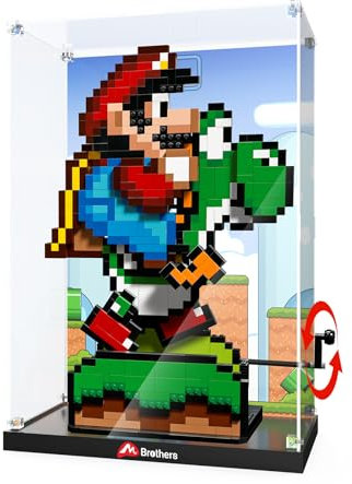 Acrylic Display Case for Lego 71438 Super Mario Yoshi (Box Only, No Model) DIY Crosshair Retains Block Playability Dustproof Transparent HD Backdrop Display Case