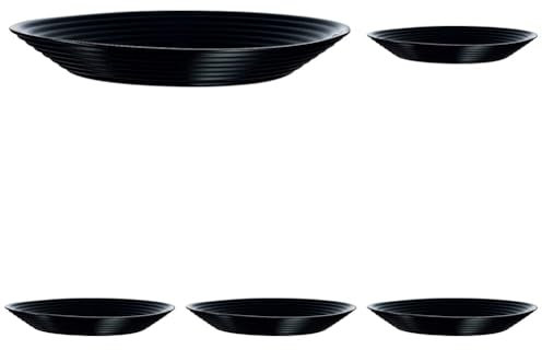 Dajar Arcoroc ARC L7610 Harena Teller tief, 800 ml, 23,5 cm, Opalglas, schwarz (Packung mit 5)