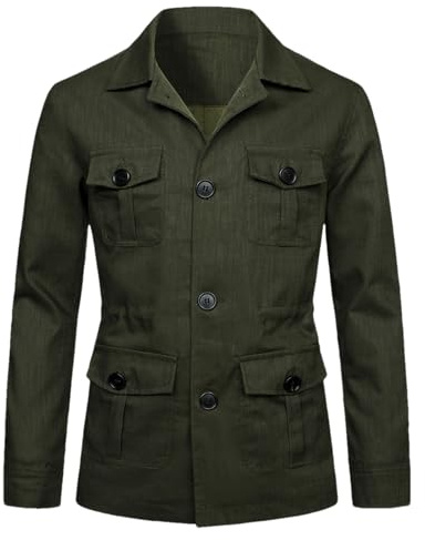 aromm Veste en Lin Léger pour Hommes Boutonné Manteau Blazer Décontracté Respirant avec Poches