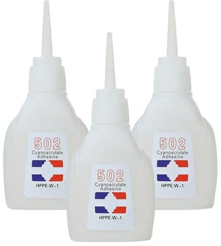 Hbbgdiy 3pcs 20g 502 Superkleber Sofortkleber, wasserdichtes schnell trocknendes Bindung für Metall, Glas, Kunststoff, Leder und Holzreparatur