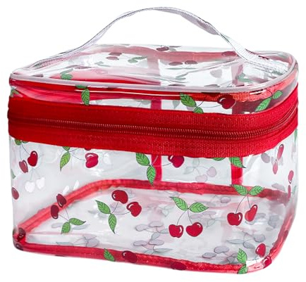 TotePrint Trousse de toilette étanche avec motif fleurs, imperméable, 22x14x14 cm, Trousse de toilette transparente avec fermeture éclair, Moderne