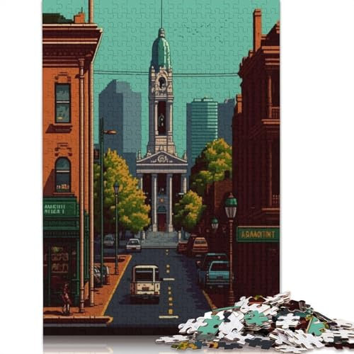 Hamilton Pixel Art Jigsaw Puzzles Puzzles for Adults Kids. 1000 Piece Great Gifts Challenge Toy Educational Games Home Decoration for Adults& Kids Age 14 Years Up 1000pcs (38x26cm)