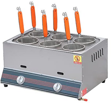 ZHANGshouf Friteuse à gaz Professionnelle à Double cuve en Acier Inoxydable avec Panier et Couvercle, idéale pour la Restauration Rapide et l'extérieur.