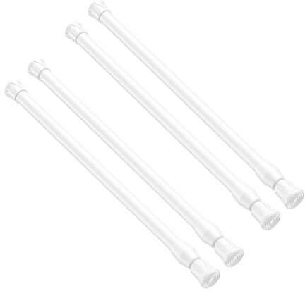 4 Klemmstangen Für Gardinen, Teleskopstange Zum Klemmen, Verstellbare Klemmstange Ohne Bohren, 40-70 cm Länge, Für Fenster, Badezimmer Und Kleiderschränke, Stabile Und Vielseitige