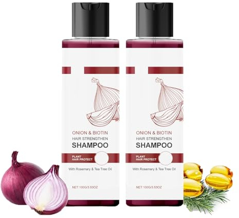 Onion & Rosemary Hair Shampoo, Promotes Healthier, Thicker and Stronger Hair, Nourishes Head Skin, Improve Loss and Split, Thickens Thinning Hair, Softer Shiny, For Women & Men (2pcs)