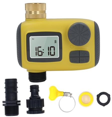Centralina Irrigazione Digitale Programmabile a Batteria, Timer Giardino 4 Zone 3 Vie, Automatica Settimanale e Giornaliera - Gestione Intelligente, Connessione Rame Antigoccia,