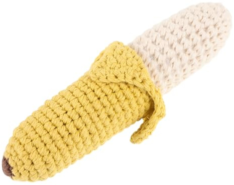 DECHOUS Weiche Gehäkelte Bananenrassel Babyspielzeug Rassel Greifling für Junge Mädchen Neugeborene Handmotorik frei Geeignet zum Zahnen und Greifen