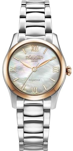 Roamer Eleganza Damen Armbanduhr, Edelstahl, 30mm, Edelstahlarmband, Silber, 10 bar, Zifferblatt: Perlmutt, 974847 49 20 20